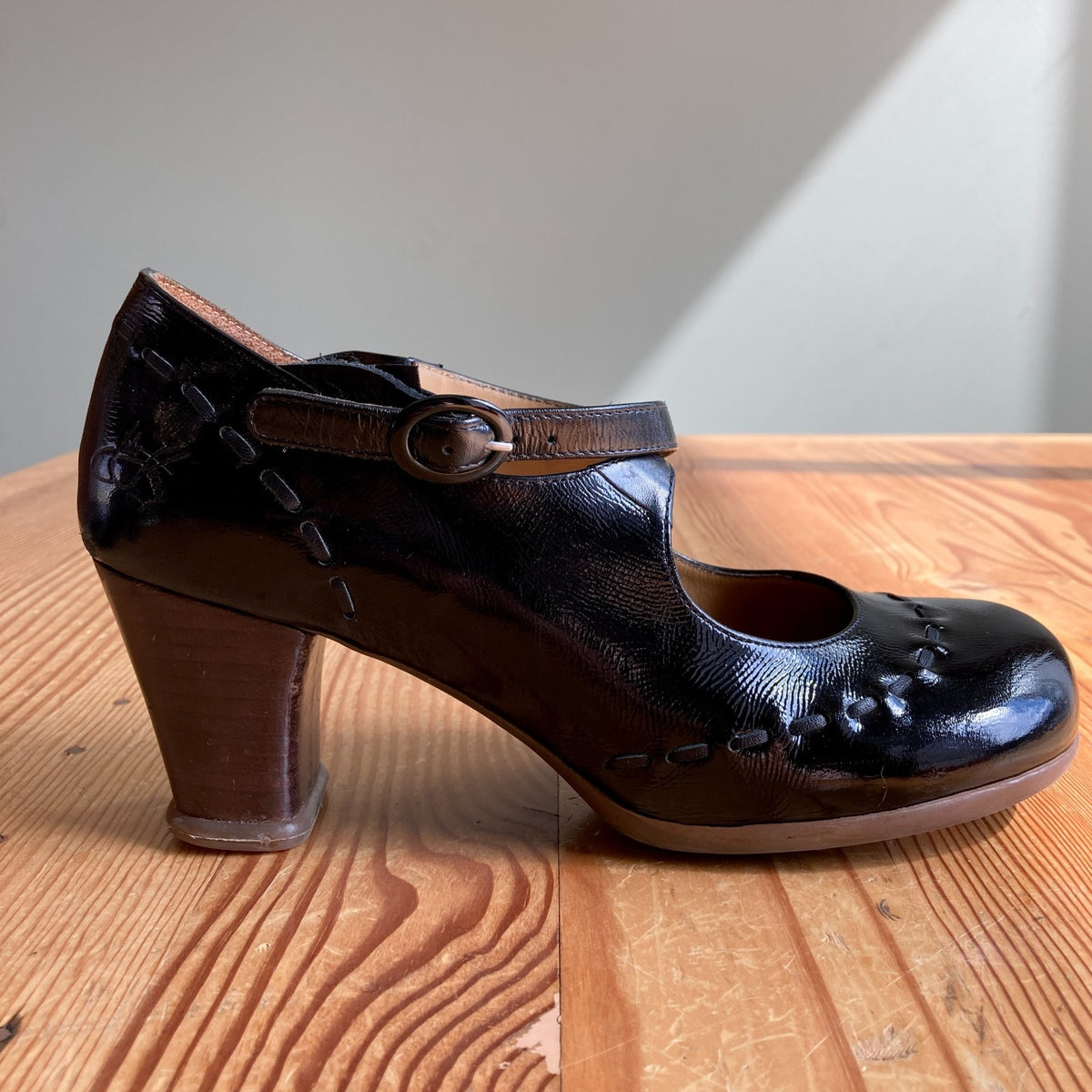 John Fluevog Vintage Black Minstrel Mary Jane Heels - Size US 9 / UK 6 - 1223NM