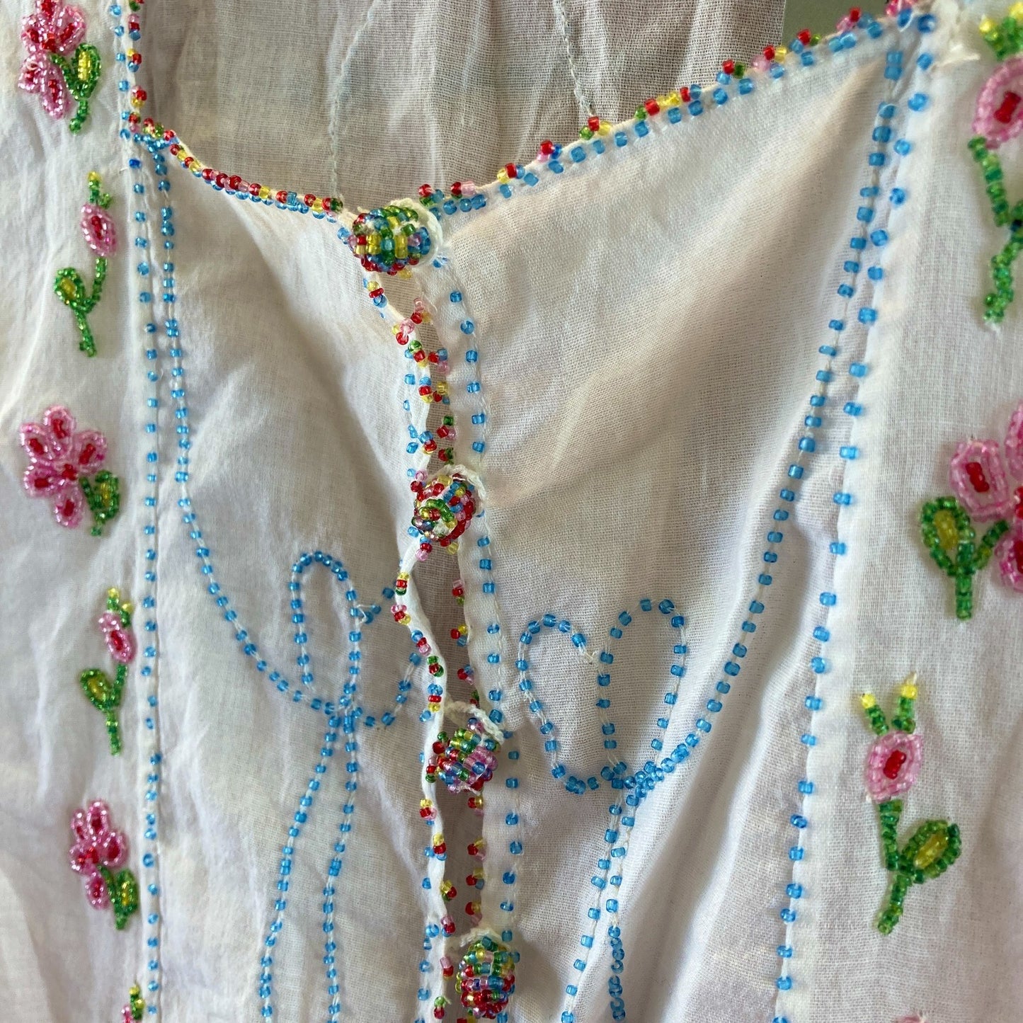 Doen Heirloom White Odelia Delicate Beaded Sleeveless Top  - Size M - 1011SC