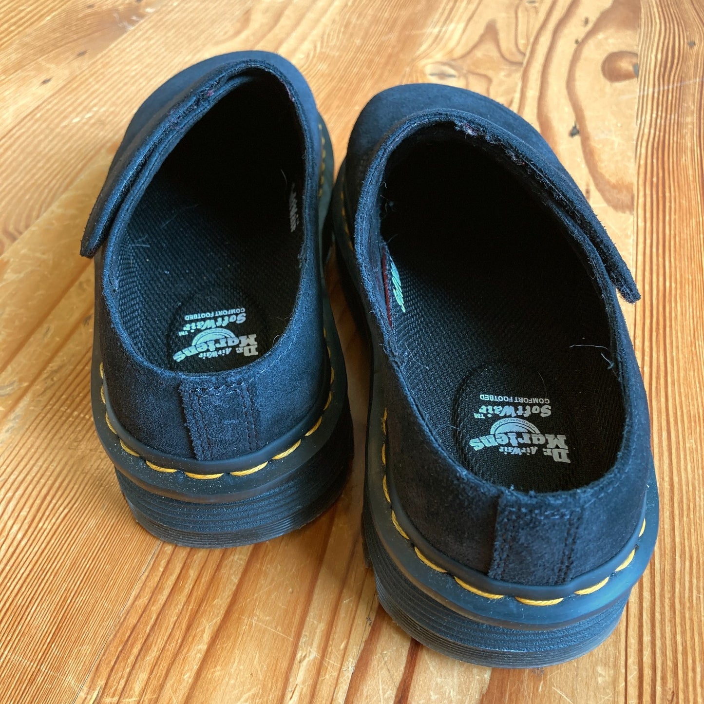 Dr. Martens Black Bronx Suede Zebzag Anywair Mules Shoes w/Box - Size 7 - 0425SV
