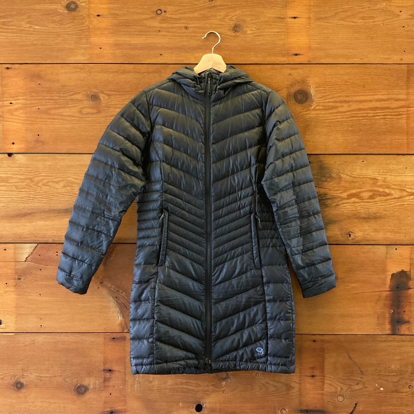 M - Mountain Hardwear Black Nitrous Hooded Down Parka Puffer Jacket 0409BB