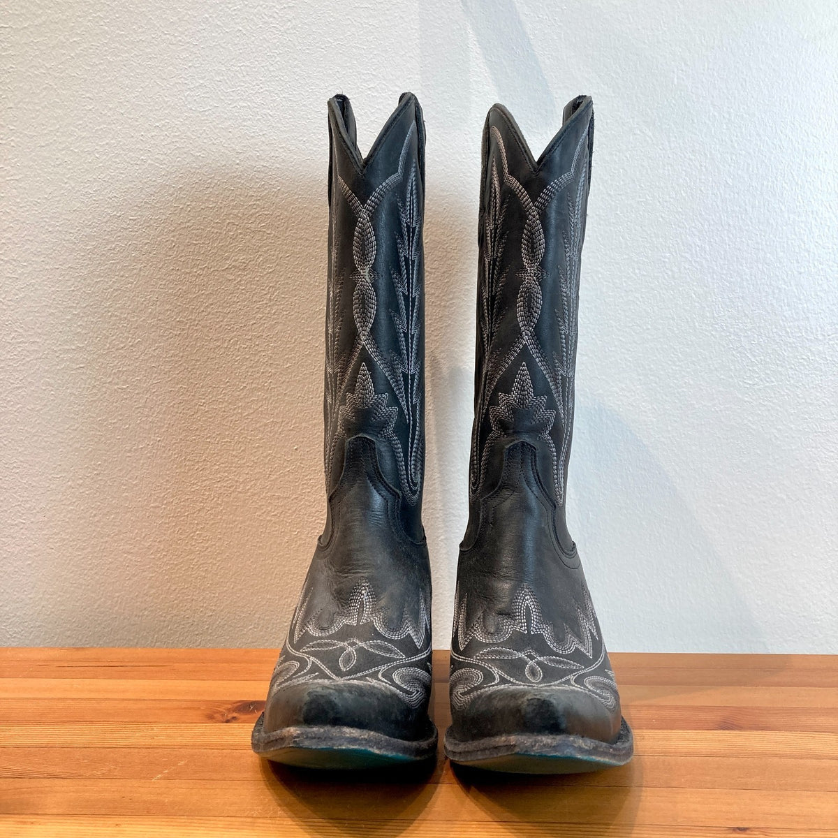 Lane $375 Jet Black Lexington 13" Snip Toe Western Boots - Sz 8.5 - NEW - 1011SC