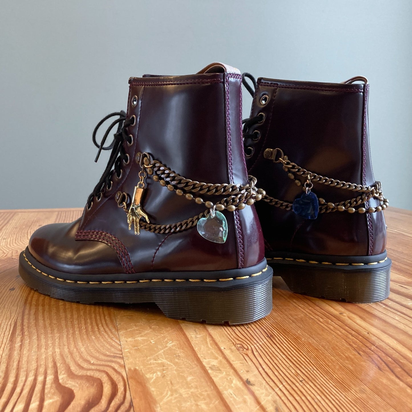 8 - Dr. Martens 1460 Marc Jacobs Cherry Red Rare Charm Boots NEW 0716MD
