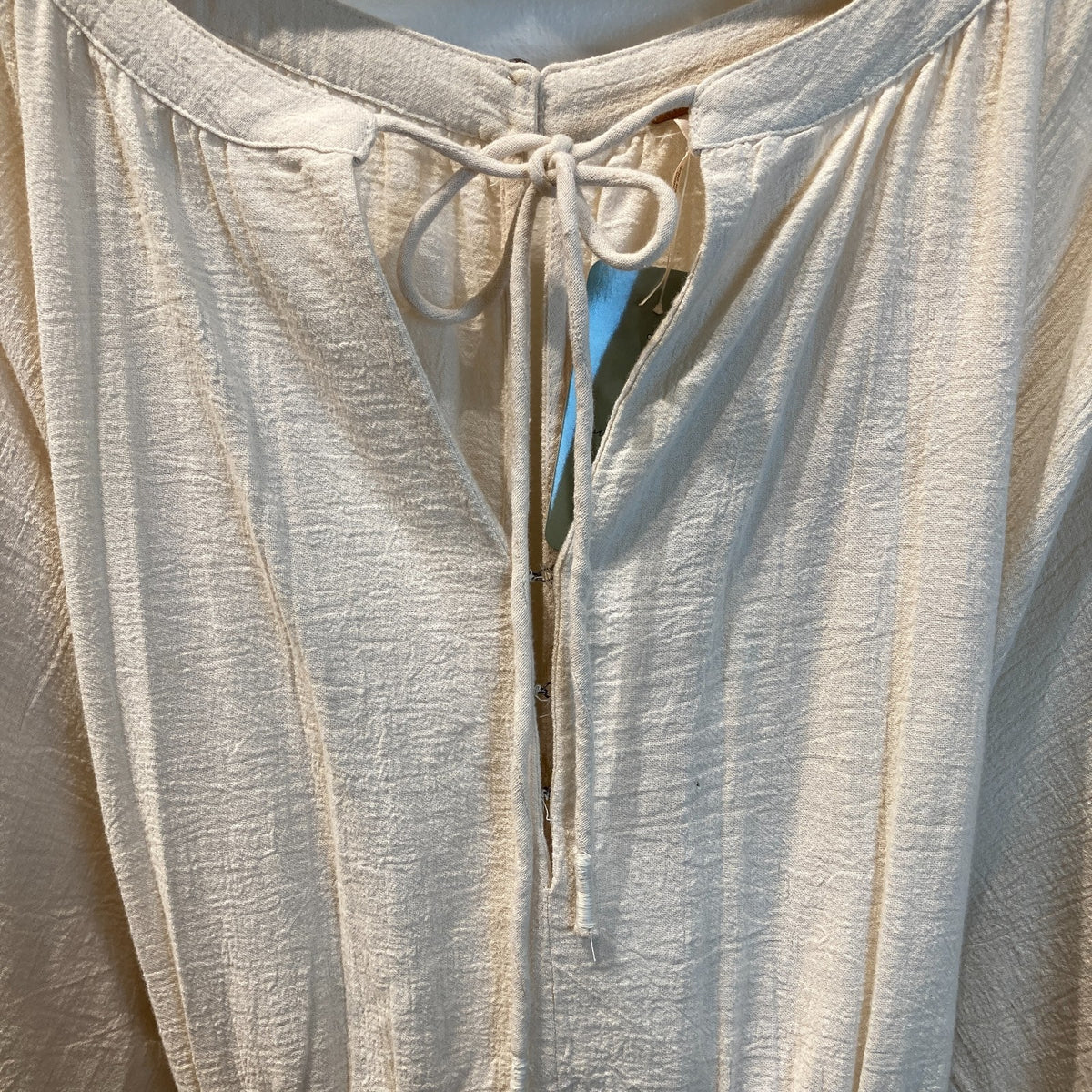 Free People White Long Blouson Sleeve Ruched Mini Dress - Size M - 0812AL