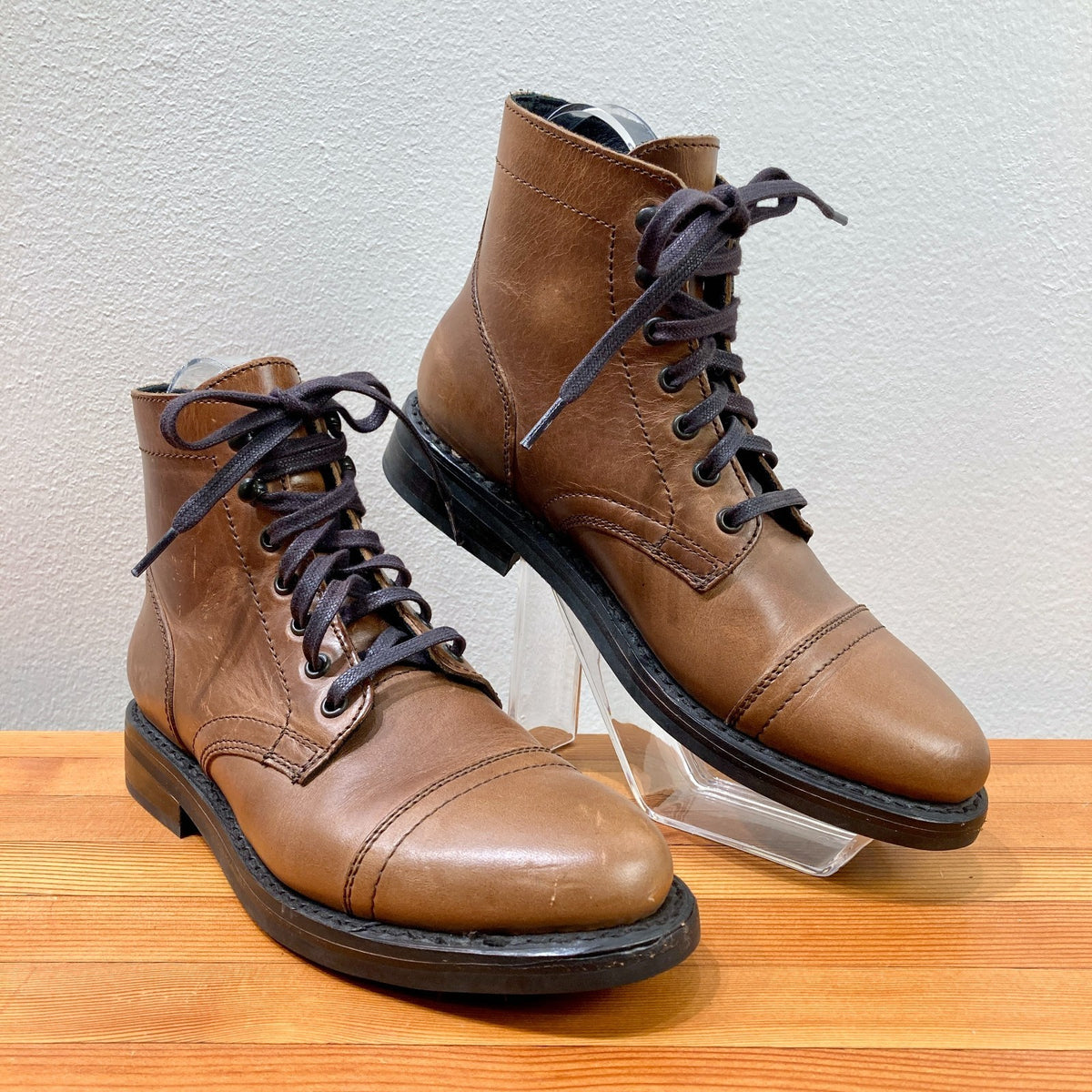 Thursday $198 Whiskey Brown Leather Captain Lace Up Boots - Size 7 - 0106KL