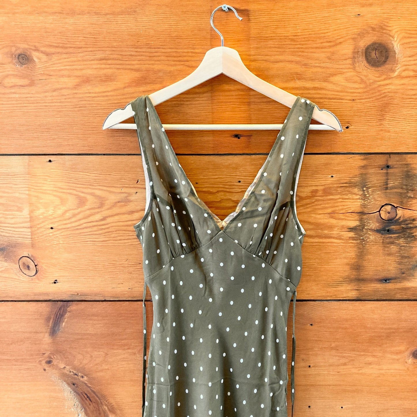 XS - Realisation Par Green Polka Dot Margot Sleeveless Midi Dress 0717SM