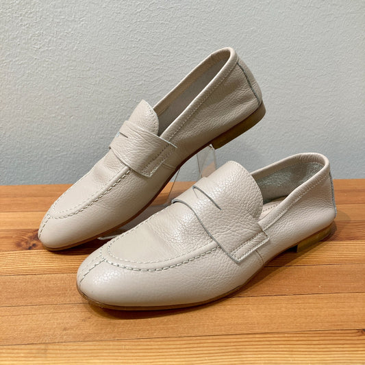 La Canadienne Beige Leather Slip On Penny Loafers Shoes - Sz 38.5 / 8.5 - 0124KG