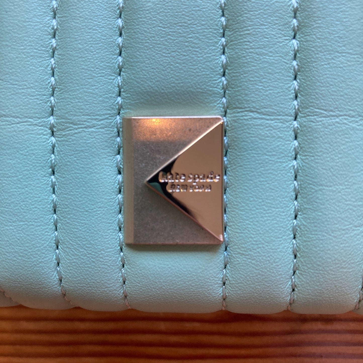 Kate Spade Light Green Deco Quilted Leather Compact Wallet - 0710SD
