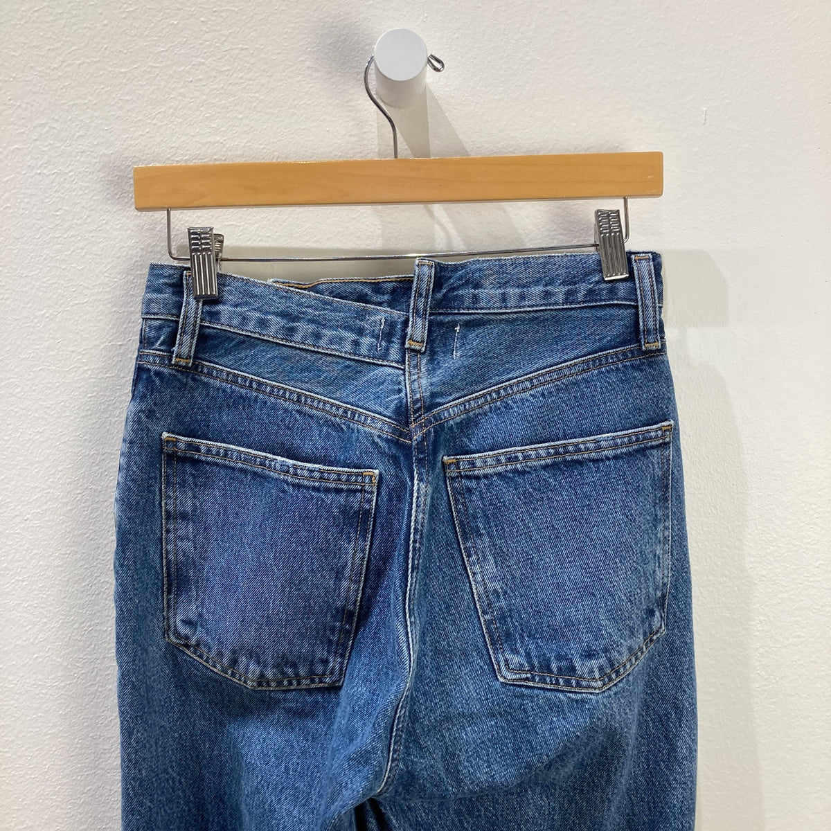 AGOLDE Dark Wash Criss Cross Straight Leg Button Fly Jeans - Size 25 - 0320HJ