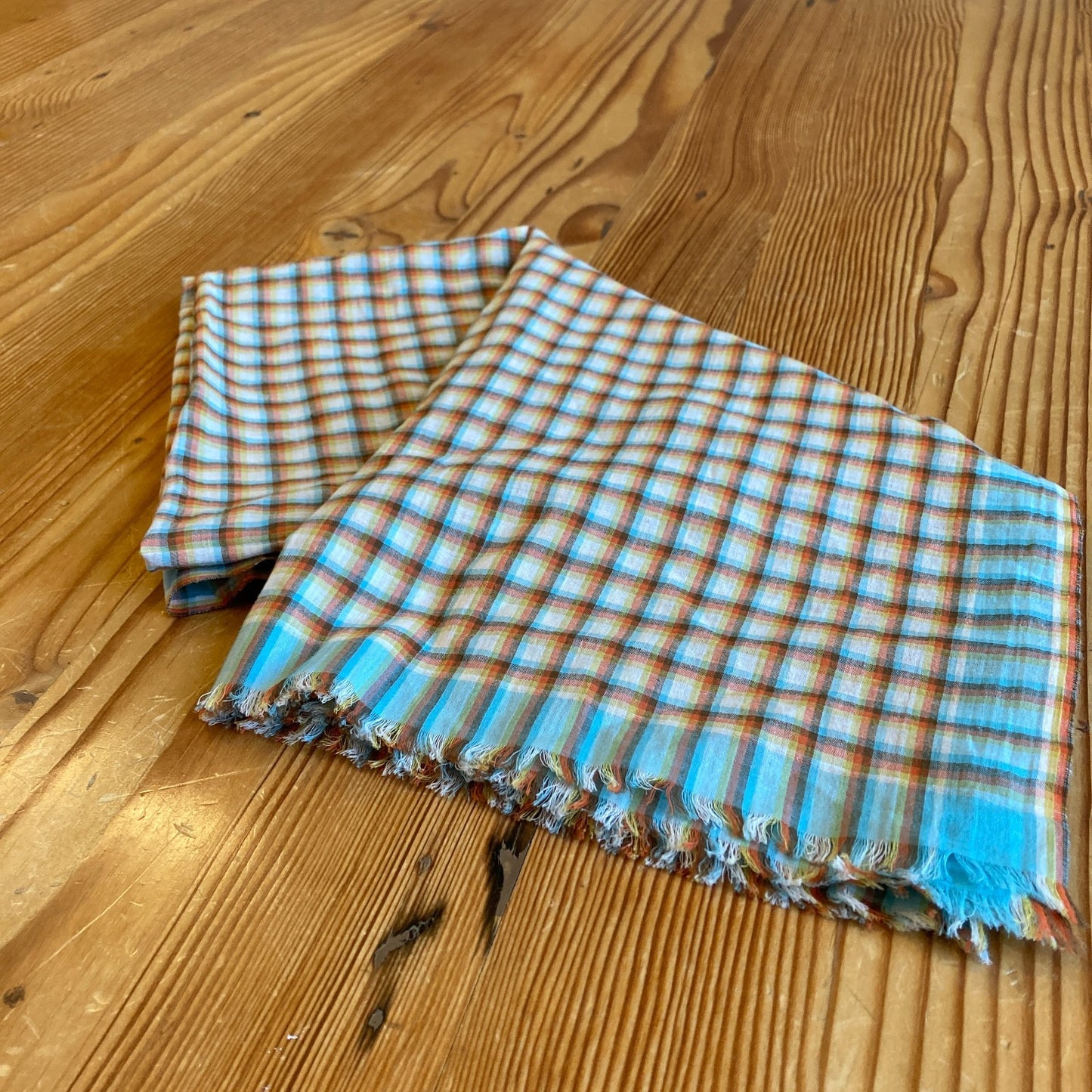 Moismont Orange Plaid NEW Bandana Scarf 0416JW