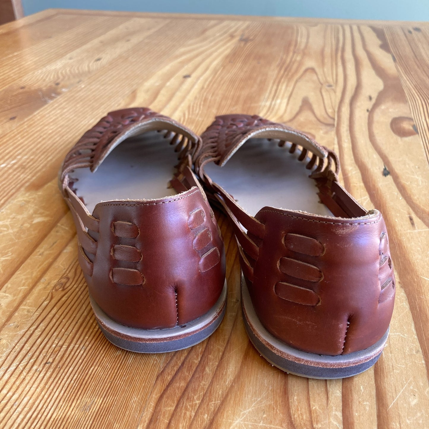 Nisolo Brown Woven Leather Huarache Sandals Shoes - Size 9 - 0509SS