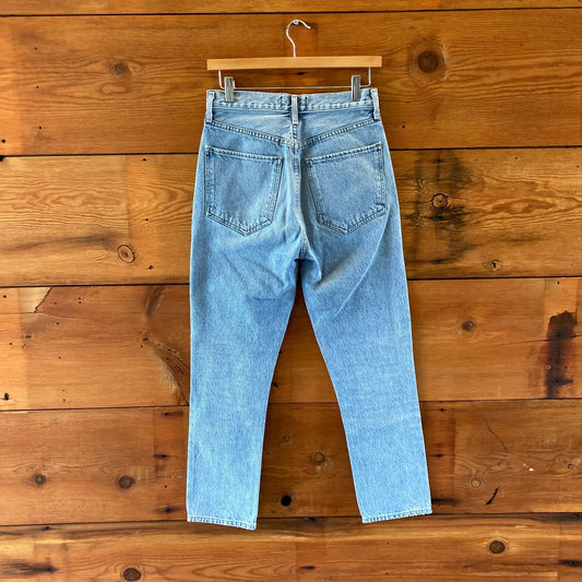AGoldE Light Wash Denim Riley Button Fly High Rise Crop Jeans - Size 25 - 0426CR