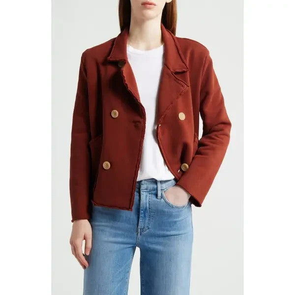 Frank & Eileen Redwood NEW Double Breasted Pea Coat Jacket - Size L - 0721DK