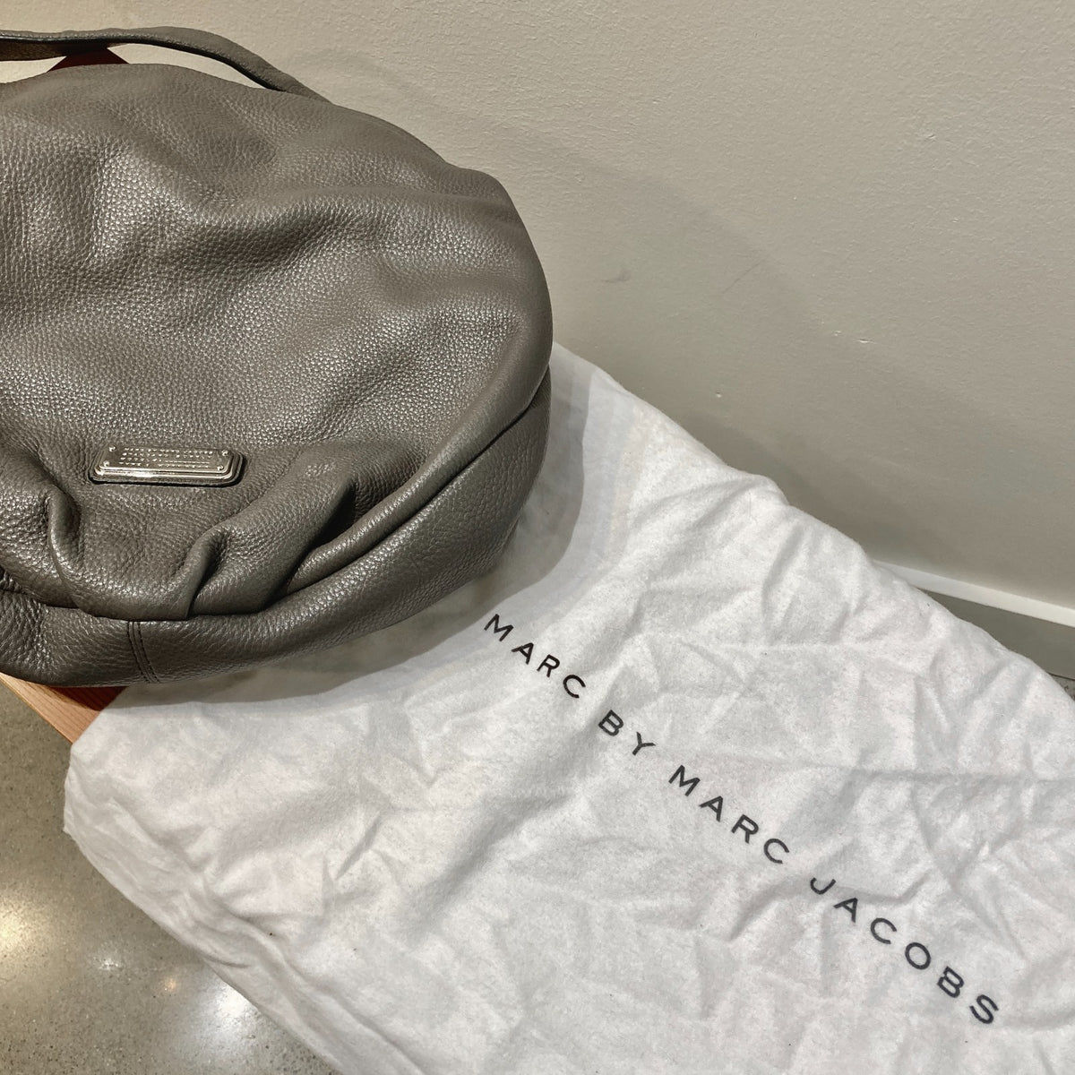 Marc by Marc Jacobs Grey Pebbled Leather Classic Q HIllier Hobo Bag - 0905SC