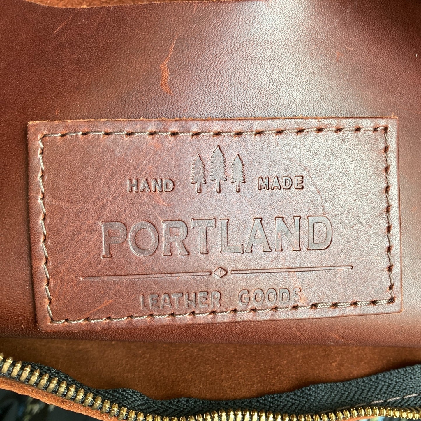 Portland Leather Goods $220 Cognac Burgundy Leather Top Zip Backpack - 0818KC
