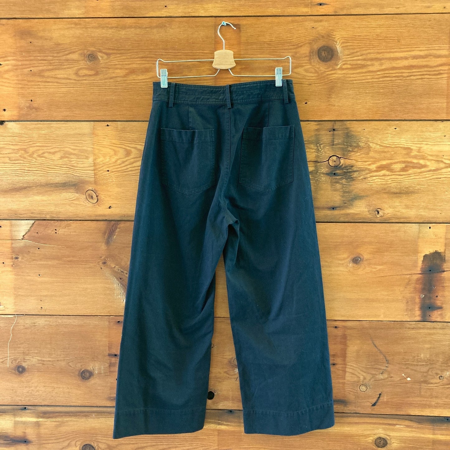Apiece Apart Black High Waisted Wide Leg Cotton Pants - Size 8 - 0715MW