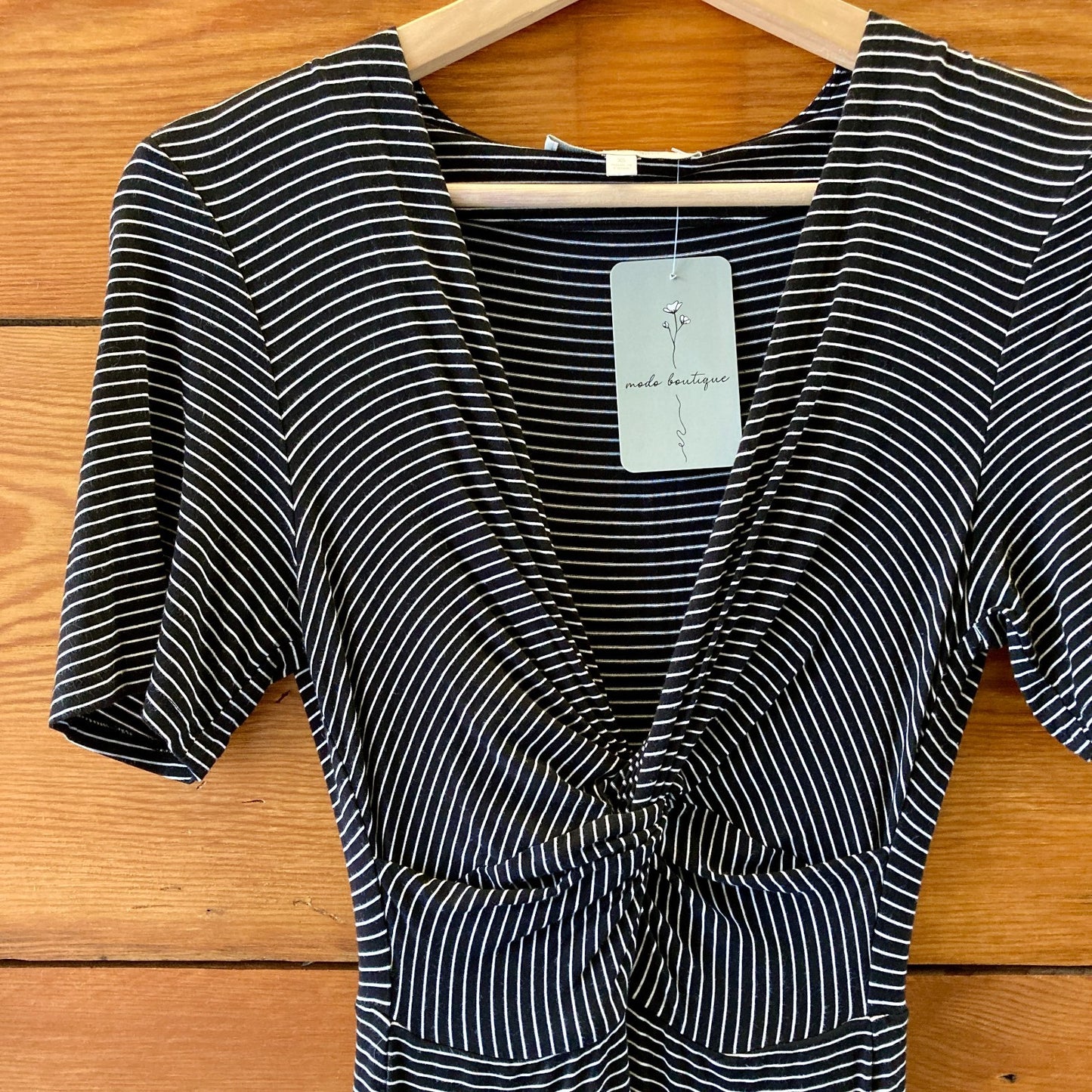 Favorite Daughter Black & White Striped Knit Maxi Dress - Size XS - 0416LB