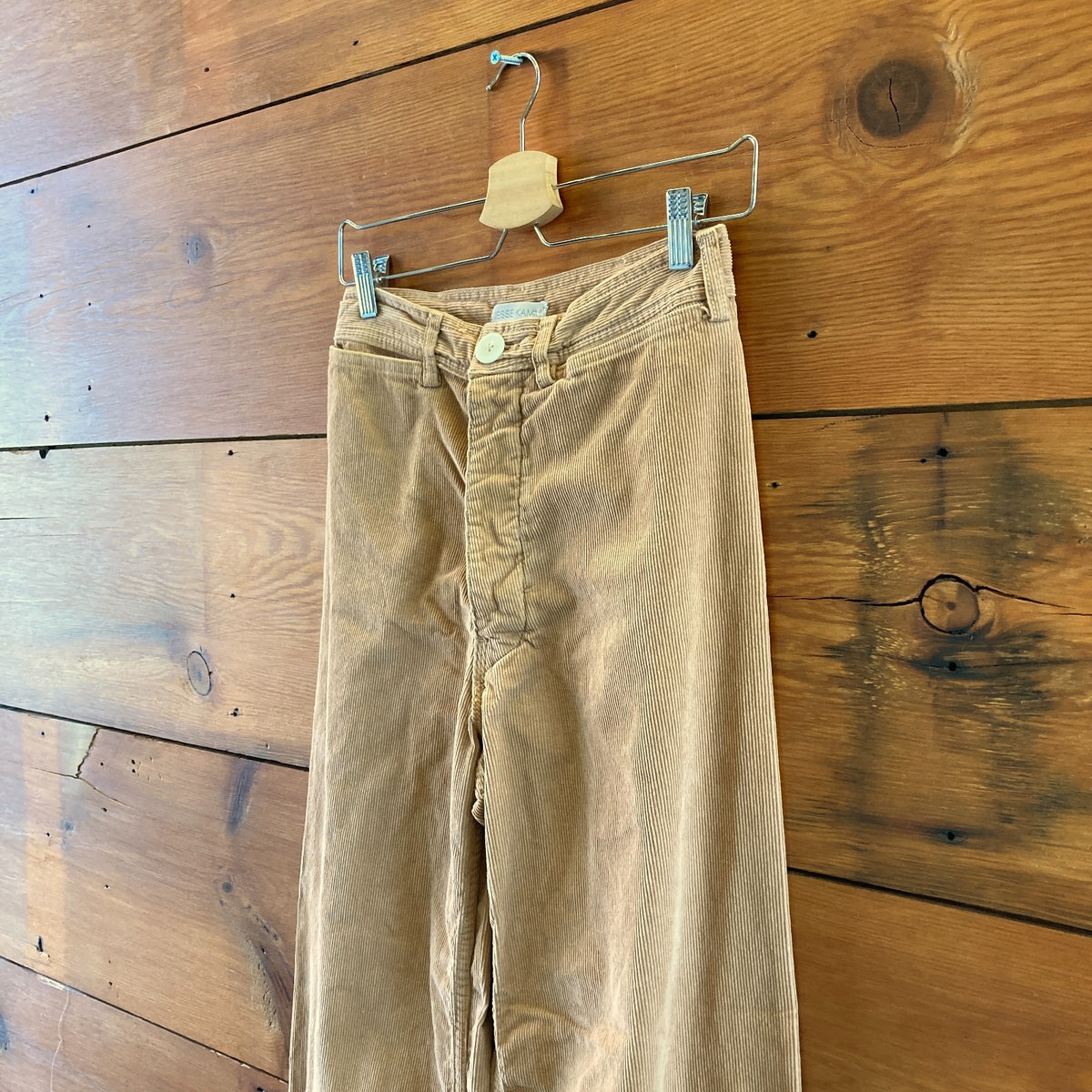 Jesse Kamm $395 Tan Corduroy Wide Leg High Rise Sailor Pants - Size 6 - 0619BL