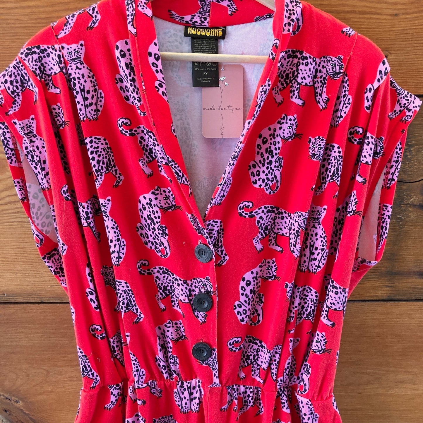 Nooworks Pink Micotti Cat Sleeveless Knit Magic Suit Jumpsuit - Size 2X - 0430RM