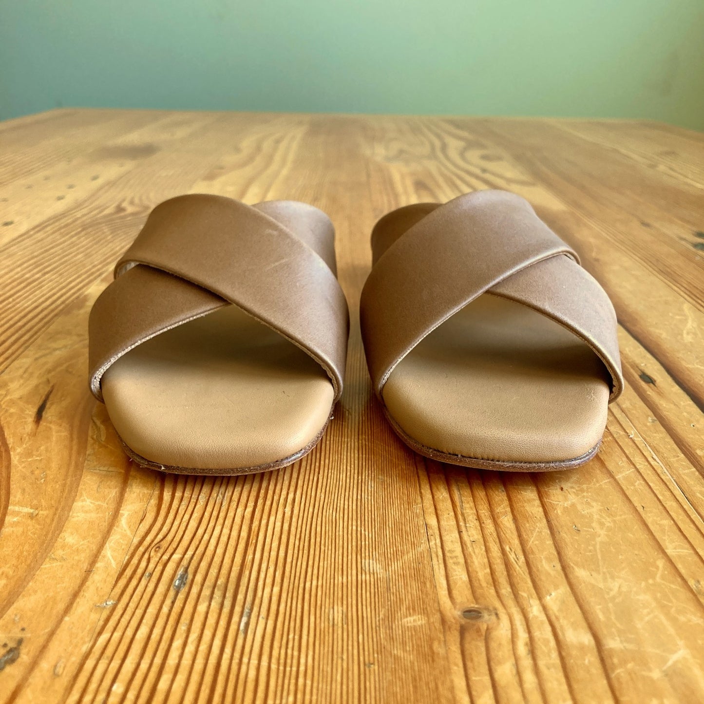 Nisolo Tan Leather Strappy Catalina Slide Sandals - Size 7.5 - NEW - 1125EA