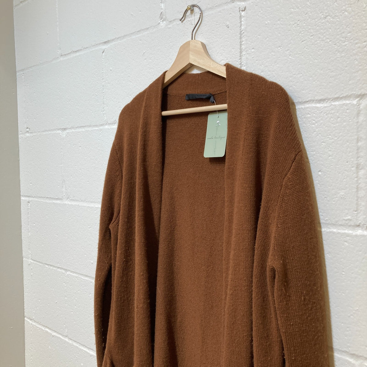 Jenni Kayne Cinnamon Open Front 100% Cashmere Sweater Coat - Size L - 0531AF