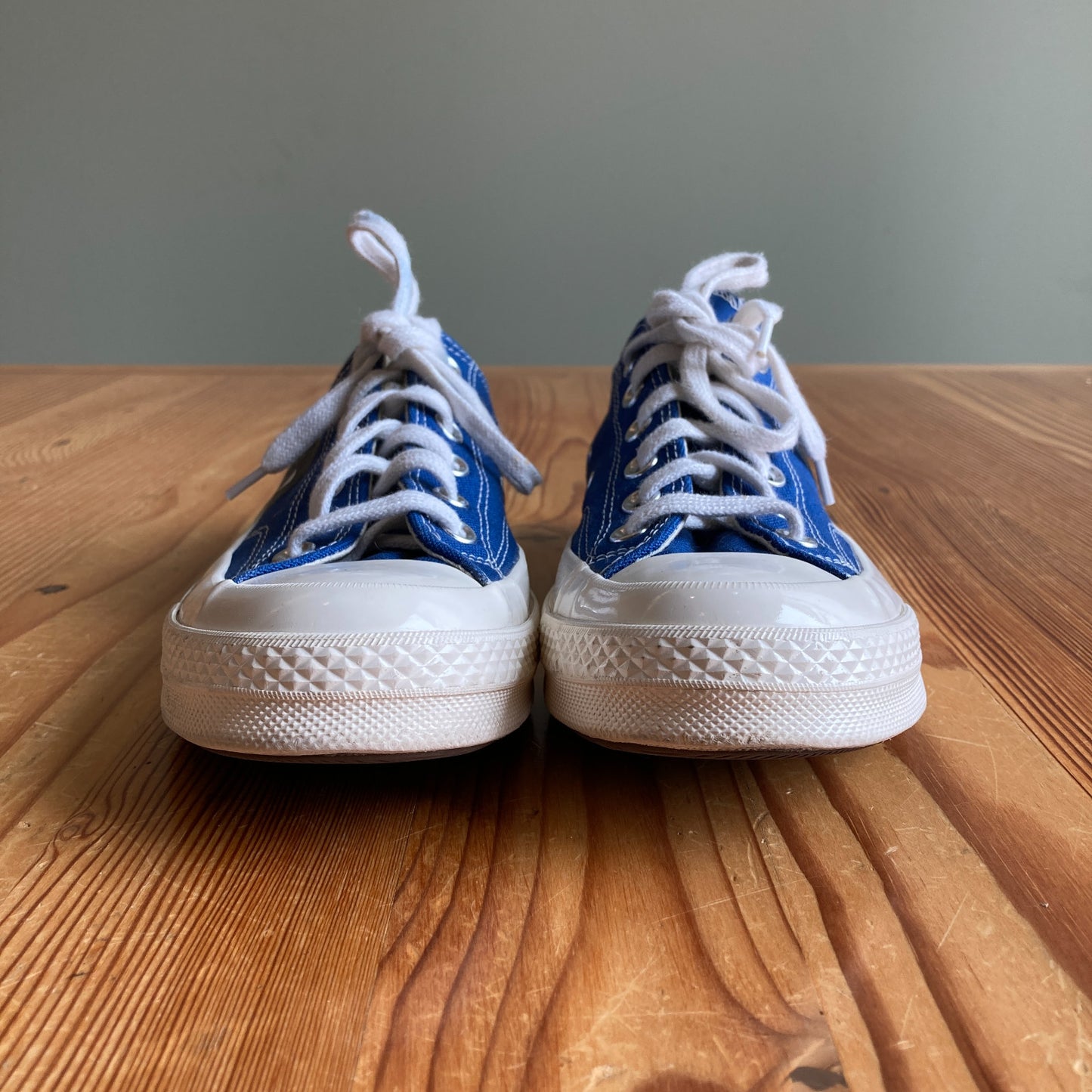 Converse X Play Comme Des Garcons Blue Chuck Low Heart Shoes - Size 8 - 0709EH