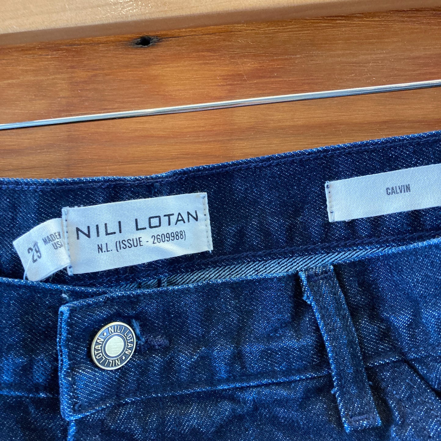Nili Lotan Dark Wash Calvin HIgh Rise Utility Carpenter Jeans - Size 29 - 0721DK