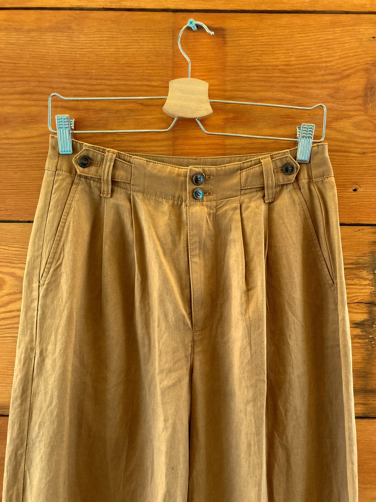 Madewell NEW Brown Harlow Drapey Twill Wide-Leg Pants - Size 4 - 0623KR