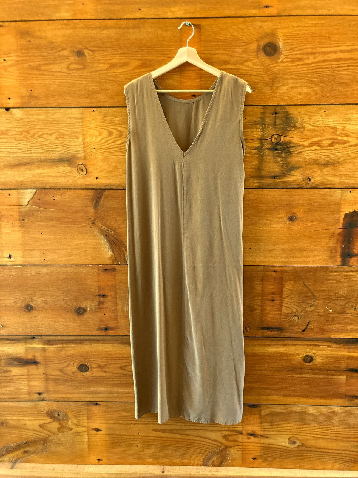 Elizabeth Suzann Brown 100% Silk Sleeveless Marlena Midi Dress - Size S - 1121KC