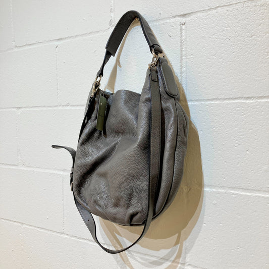 Marc by Marc Jacobs Grey Pebbled Leather Classic Q HIllier Hobo Bag - 0905SC