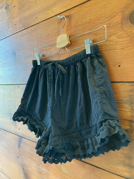 Christy Dawn Black Cassia Pearl Eyelet Lace-Trim Shorts - Size S - 0312IG