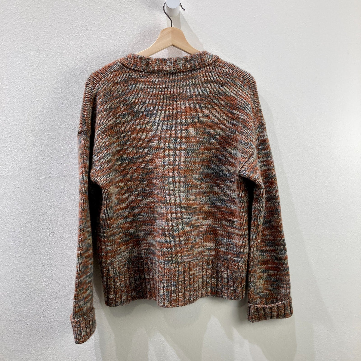 Kule Rust Cream Sage Marled Raffa Cotton Cardigan Sweater - Size M - 0721DK