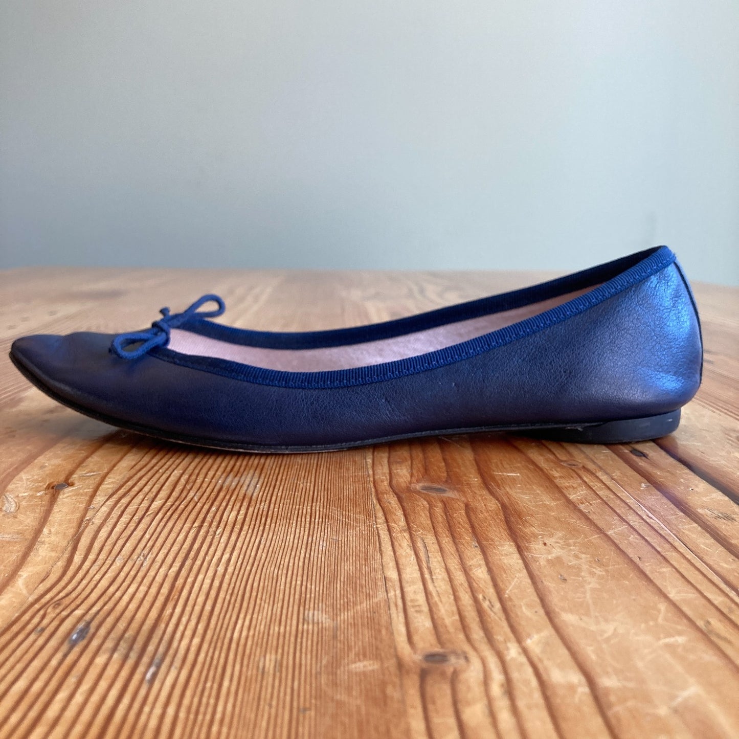 Repetto Navy Blue Pointed Toe Brigitte Ballet Flats Shoes - Size 39 / 8 - 0306CH