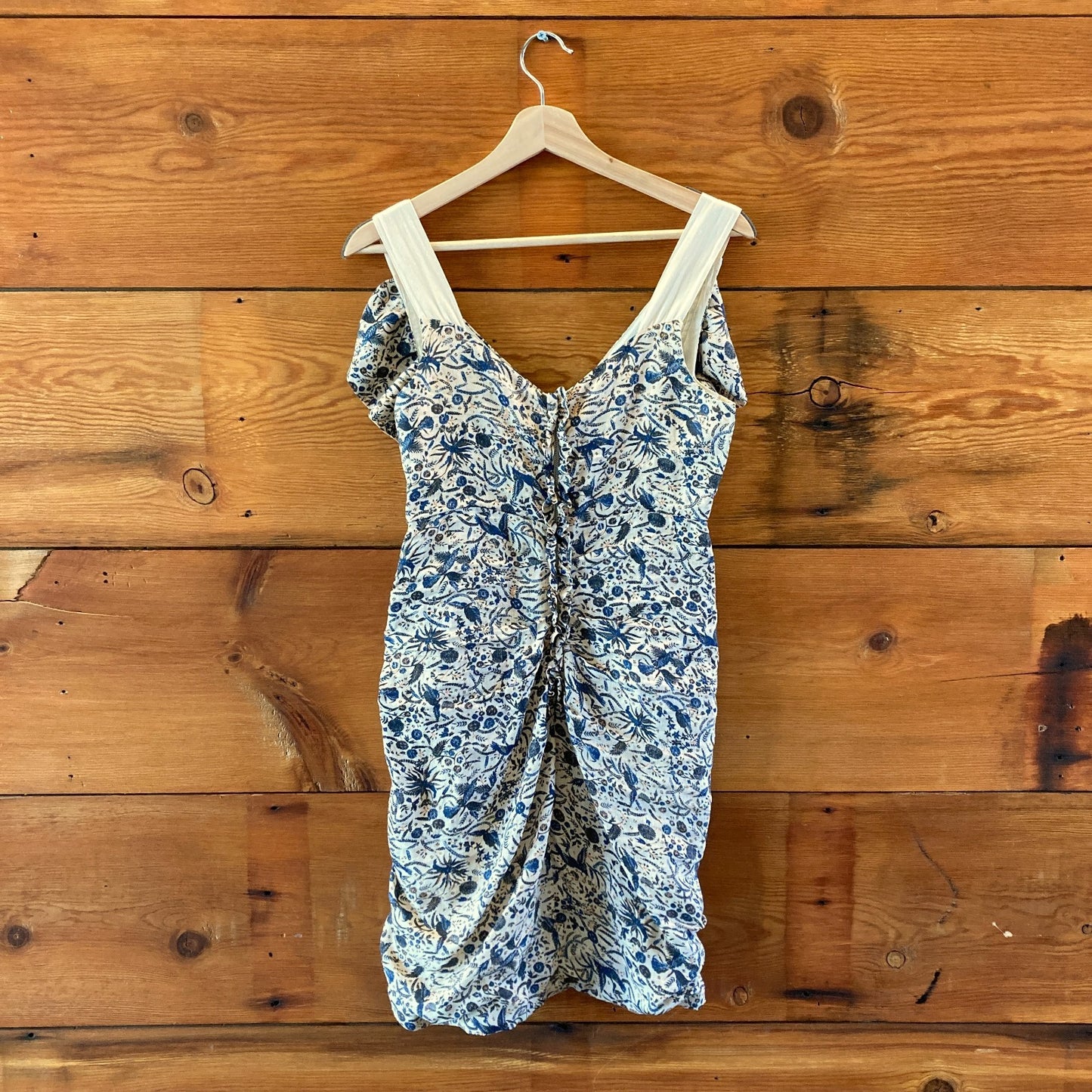 Isabel Marant Patterned Linen Sleeveless Ruched Dress - Size 36 / S - 0224TP