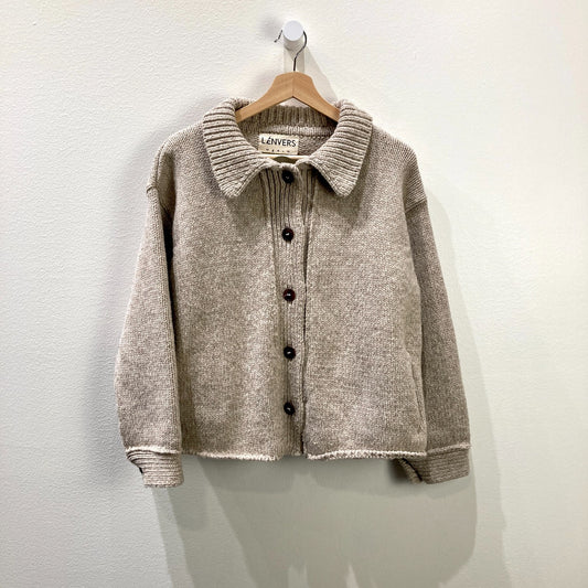 L'envers Gray Calamity Merino Wool Cardigan Sweater Jacket - Size S - 0312IG