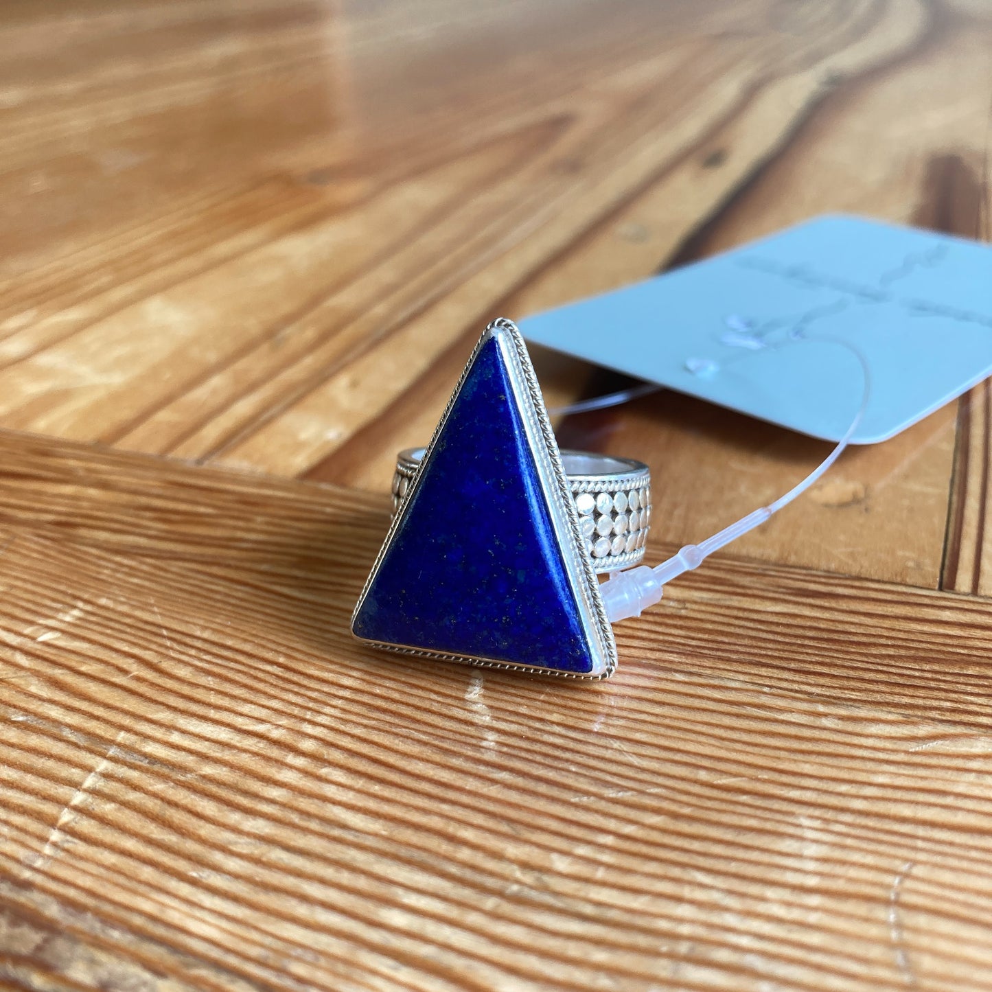 Anna Beck Sterling Blue Stone Triangle Cocktail Ring - Size 7 - NEW - 0716MD