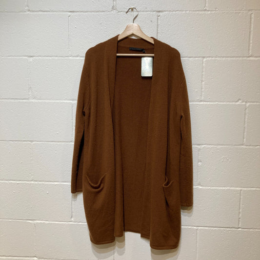 Jenni Kayne Cinnamon Open Front 100% Cashmere Sweater Coat - Size L - 0531AF