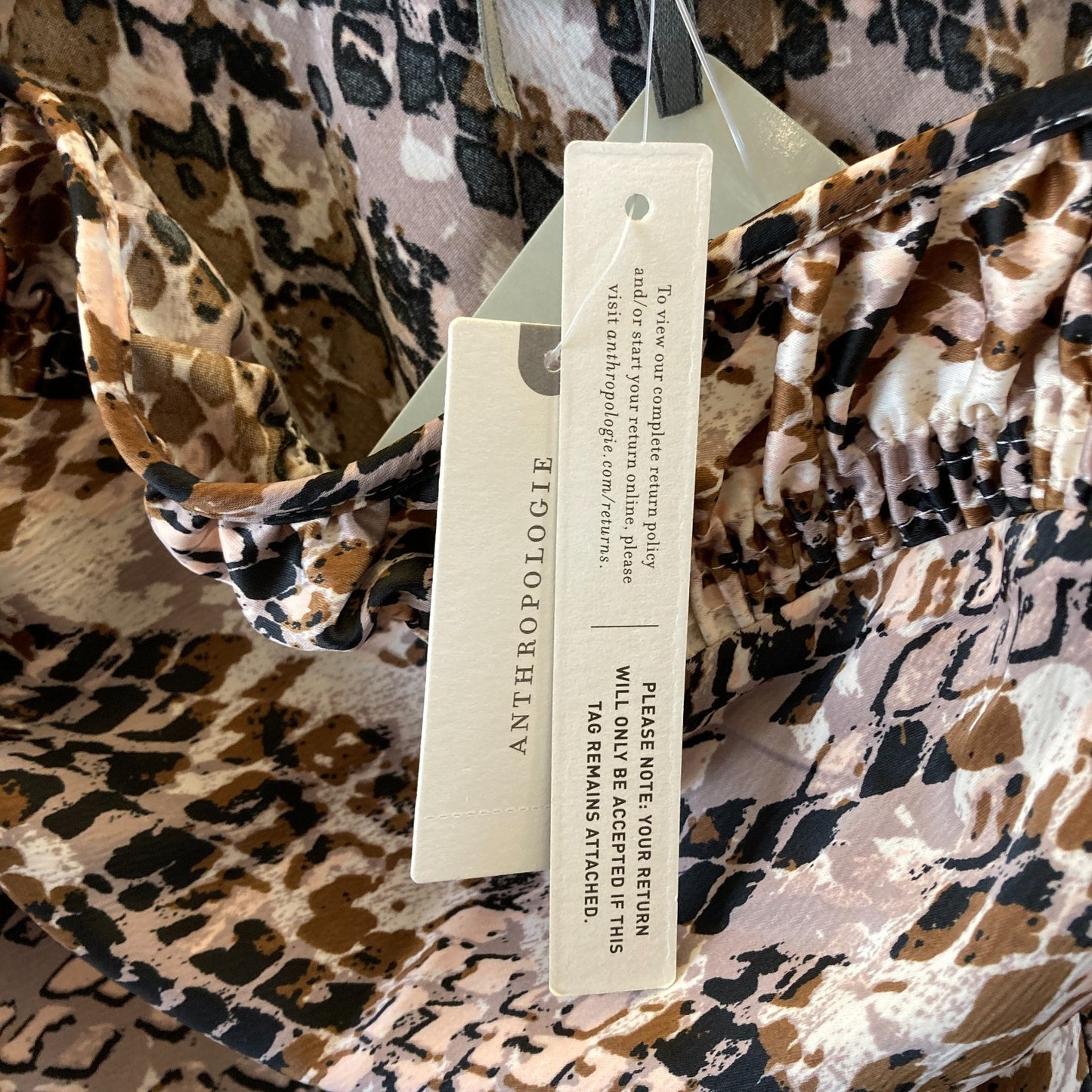 by Anthropologie Brown Snake Print NEW $148 Midi Dress - 0203DE