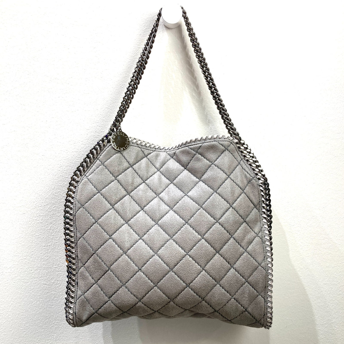 Stella McCartney $440 Gray Quilted Chain Strap Falabella Bag Purse - 1017SC
