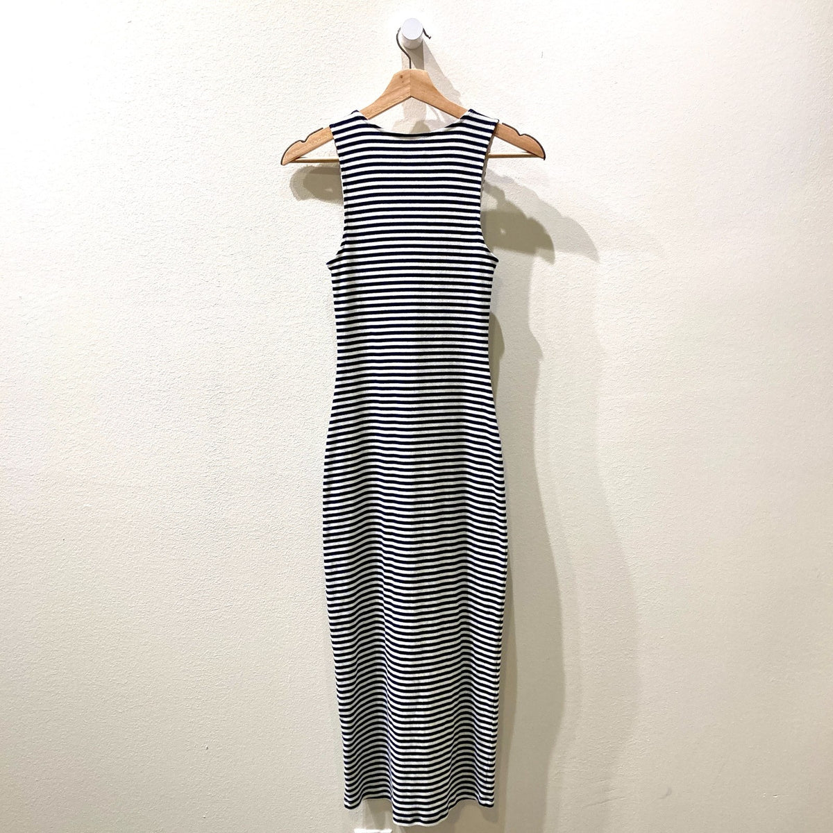 Sezane Black White Stripe Button Up Ribbed Knit Fabiola Dress - Size XS - 0312IG