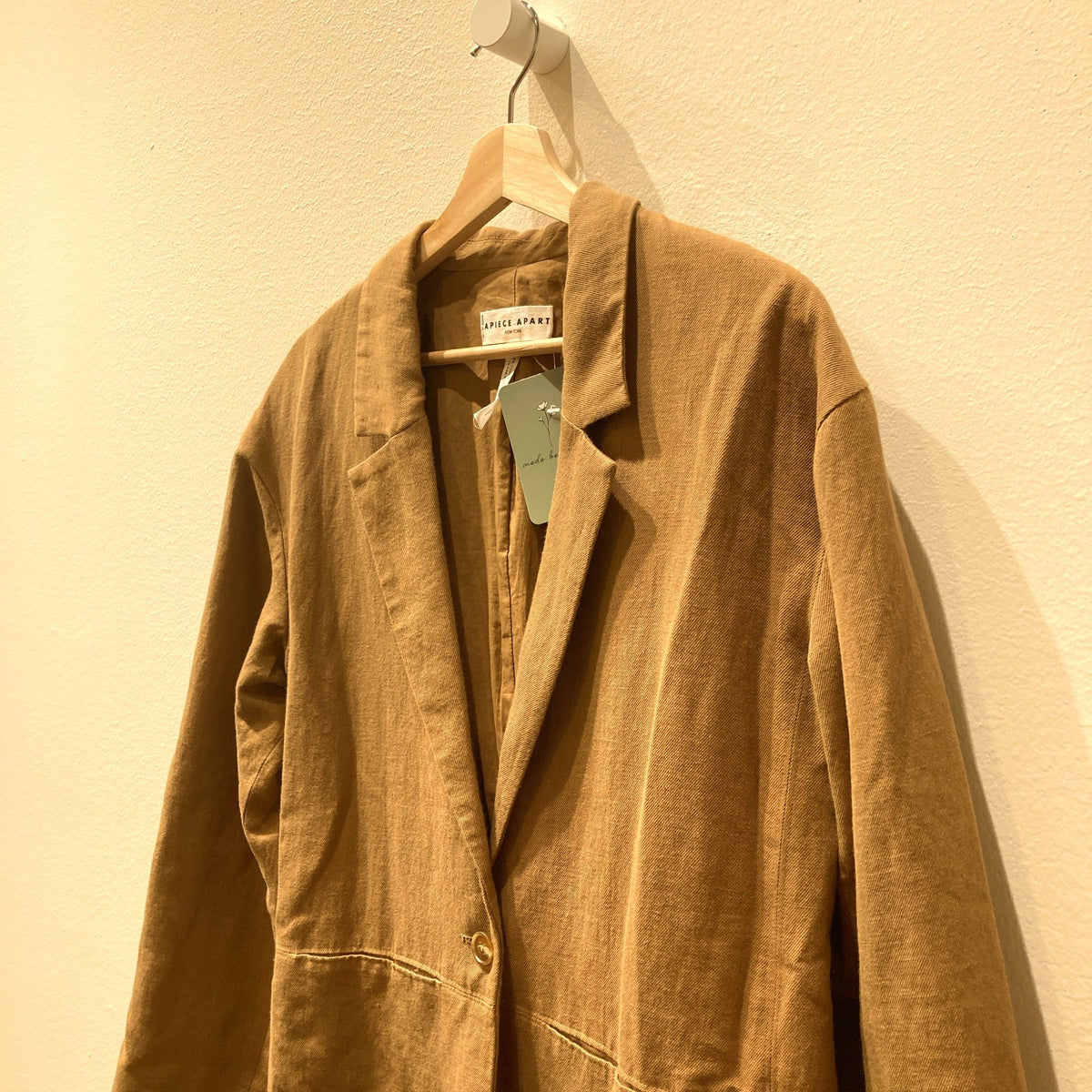 Apiece Apart Brown Cotton Oversized Single Button Blazer Jacket - Sz XS - 0124KG
