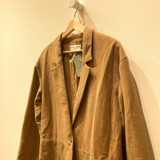Apiece Apart Brown Cotton Oversized Single Button Blazer Jacket - Sz XS - 0124KG