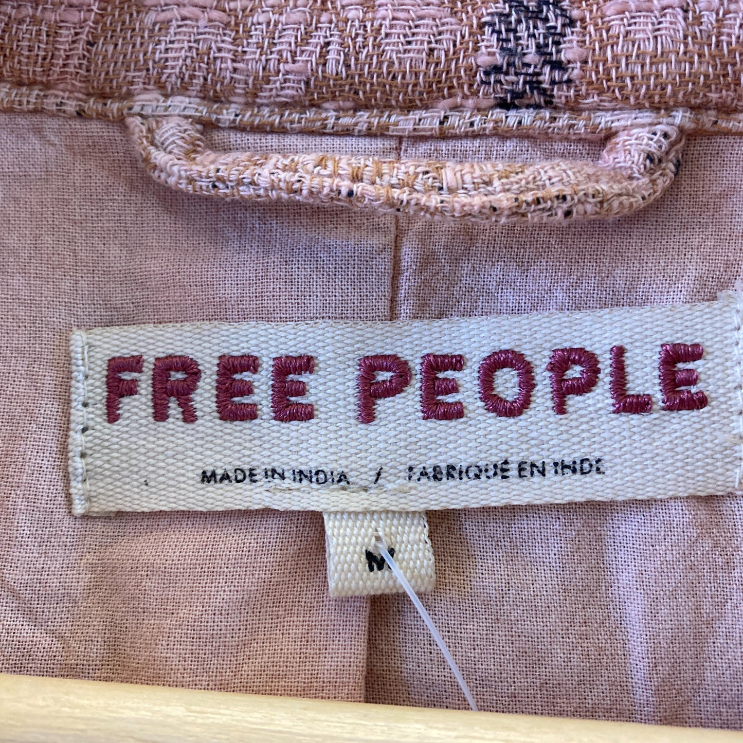Free People Pink Jacquard Lotty Ornate Button Closure Jacket - Size M - 1107KK