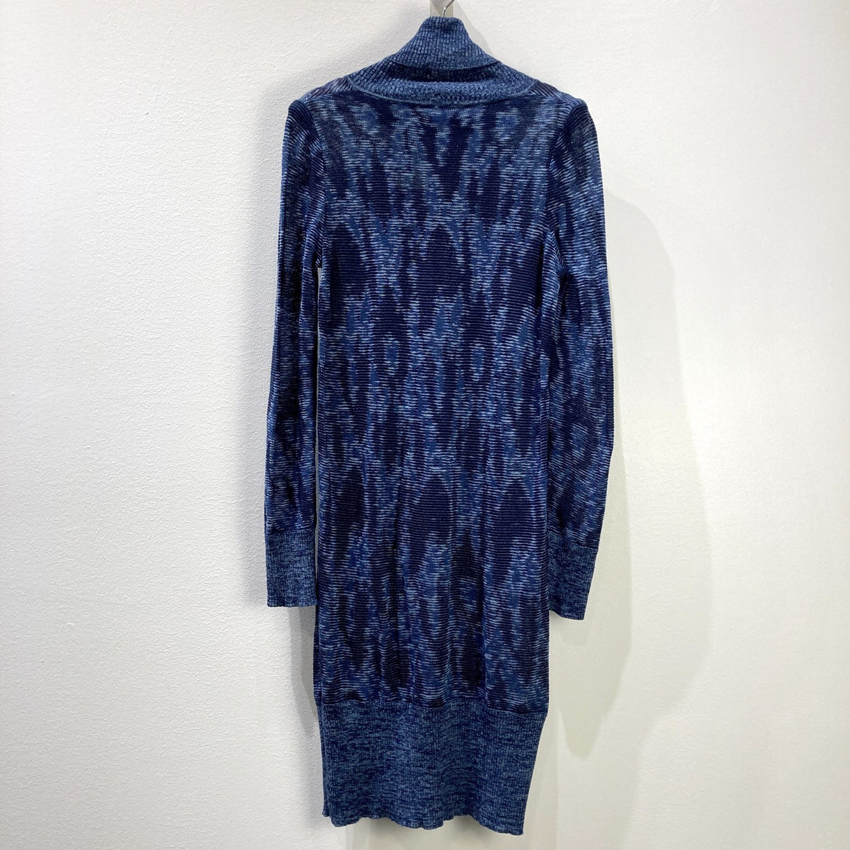 A Detacher Indigo Knit Turtleneck Long Sleeve Midi Length Dress - Sz S - 0313AH