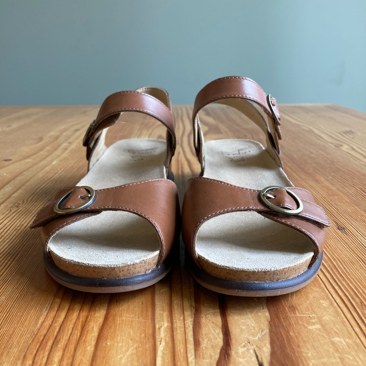 Dansko Tan Leather Adjustable Strap Candace Sandals - Size 39 / 8.5 - 9 - 0730RH