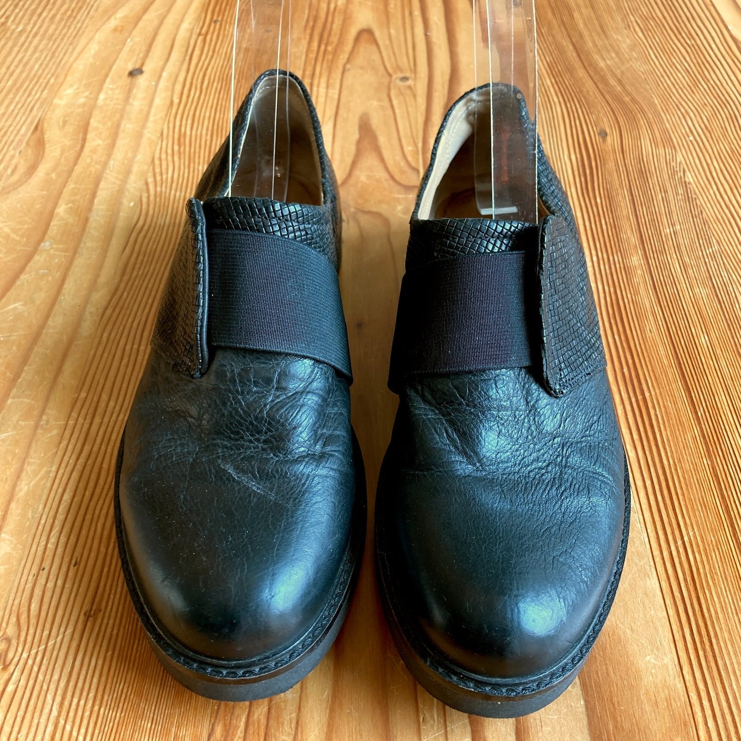 Poesie Veneziane Black Italian Leather Slip-On Shoes - Size 37 / 6.5 - 0813CP