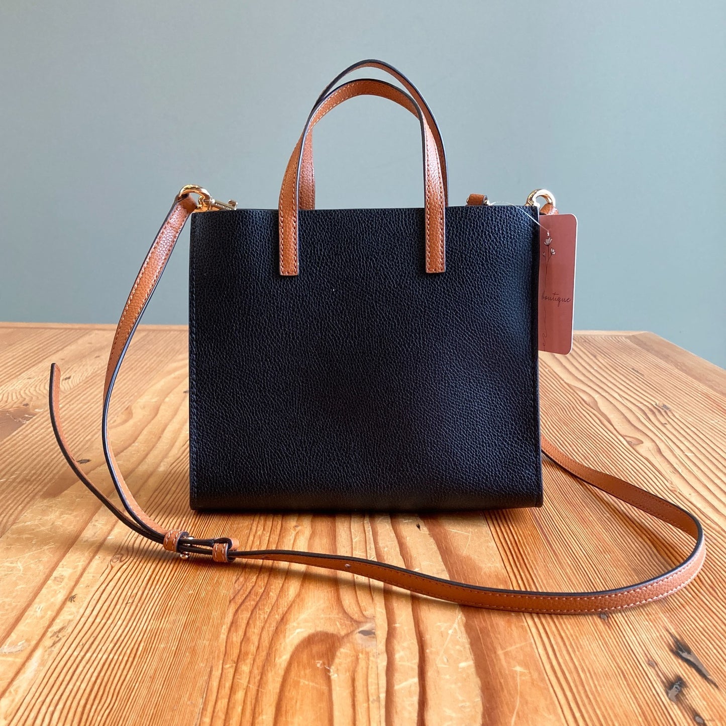 Marc Jacobs Colorblock Black White Mini Grind Leather Tote Bag Purse 0210AM