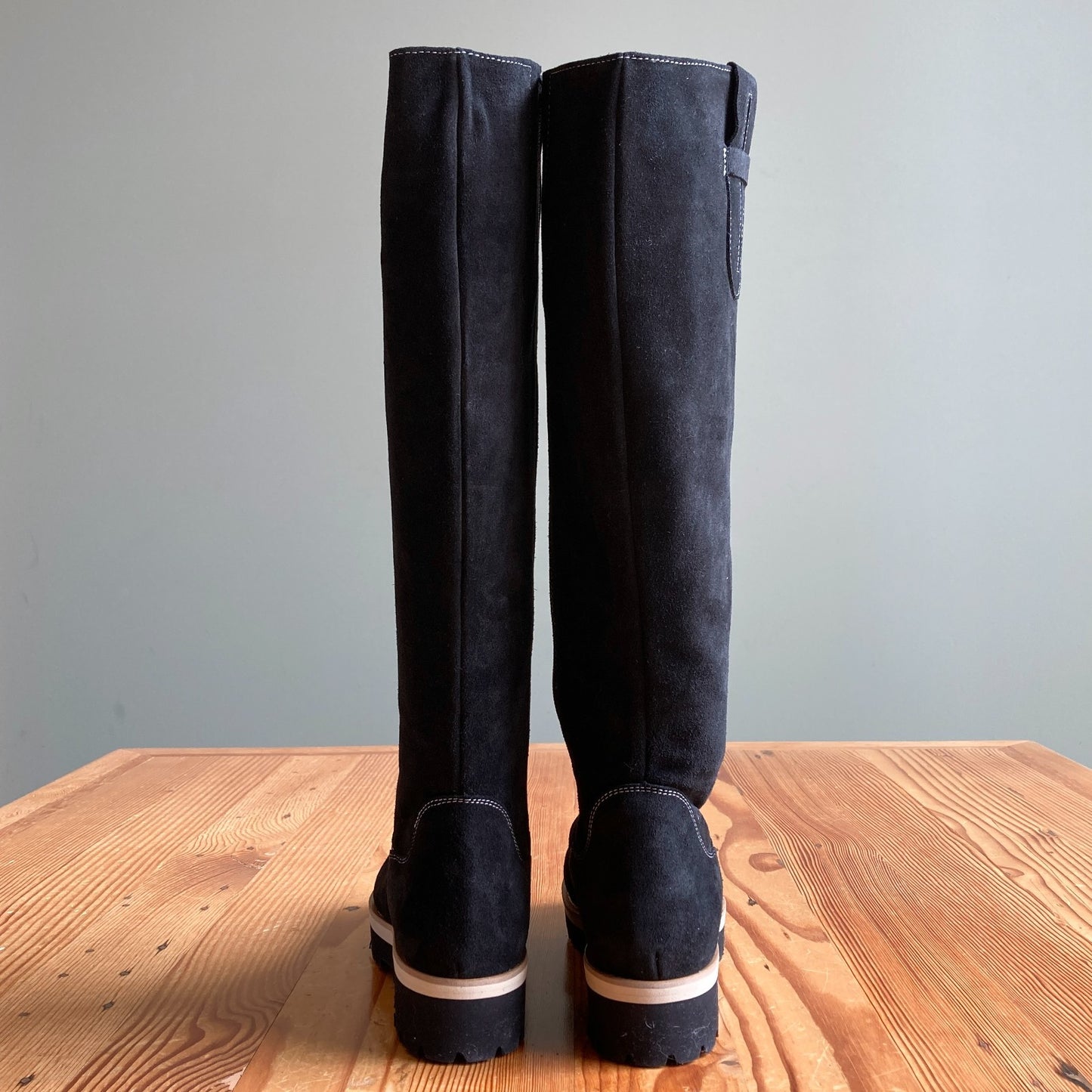 Girotti $522 Black Suede Leather Knee High Boots - Size 38 / 7.5 - NEW - 0803BM