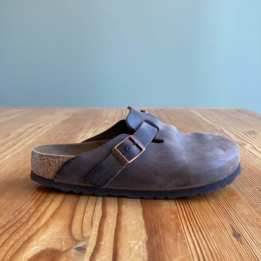 Birkenstock Brown Oiled Leather Boston Clogs Shoes - Size 36 / 5.5 - 0312IG