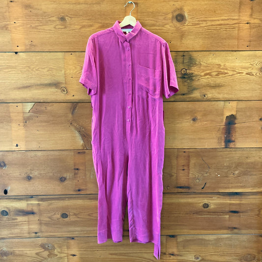 Corey Lynn Calter Anthropologie Fuschia Pink Button Jumpsuit - Size XS -1229MK