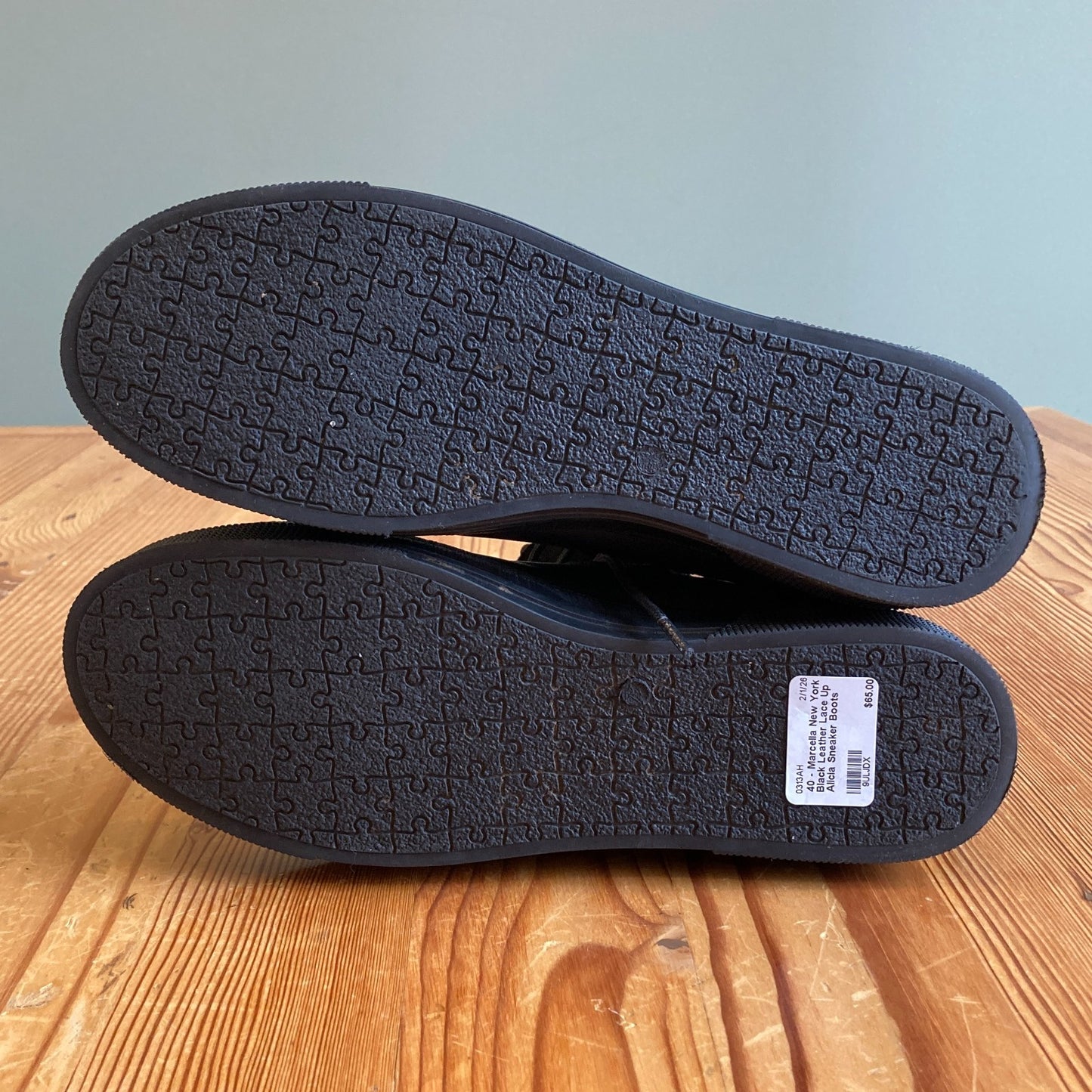 40 - Marcella New York Black Leather Lace Up Alicia Sneaker Boots 0313AH
